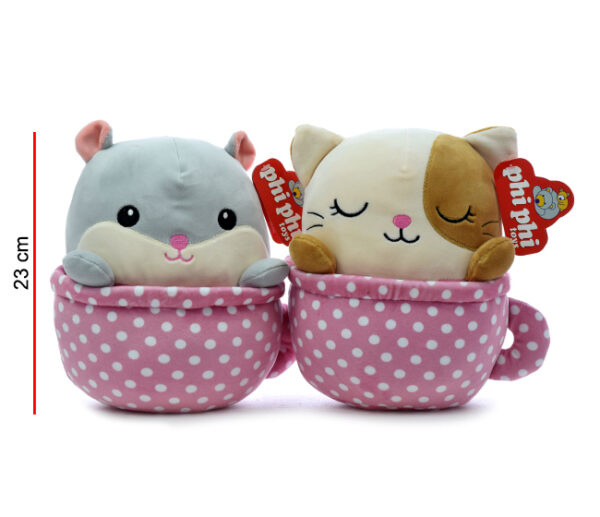 MI8196 - GATO Y HAMSTER EN TAZA 23 CM