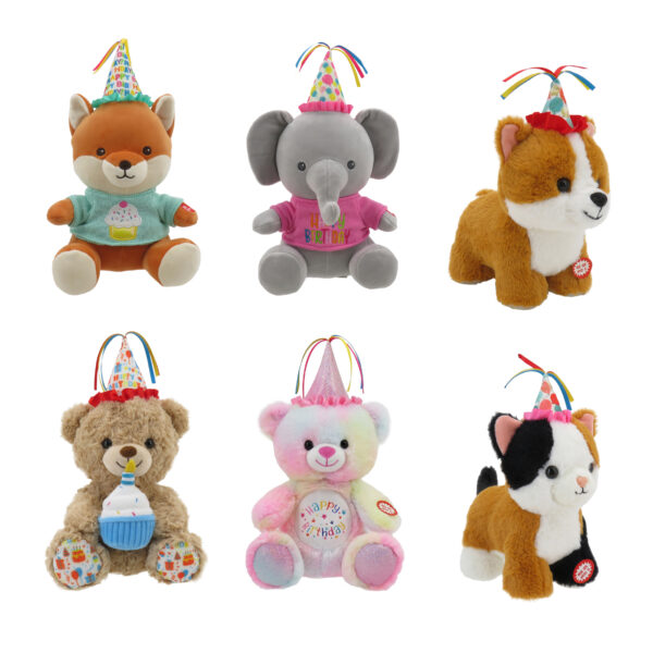 WO841033 - ANIMALES CON BONETE Y MUSICA FELIZ CUMPLE